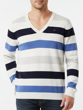 Tommy Hilfiger Striped V-Neck Sweater